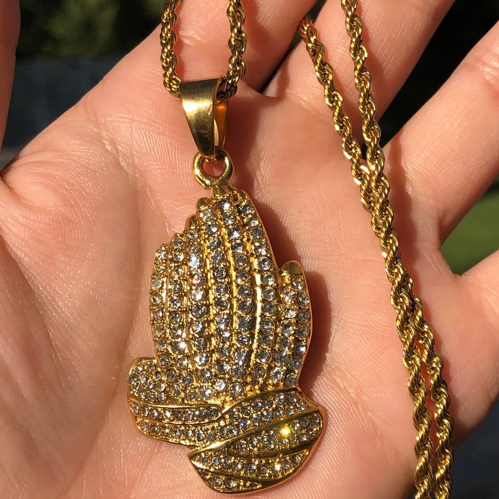 14 k gold finish necklace
